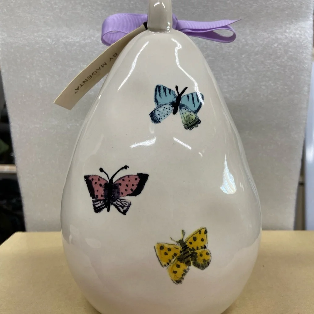 Rae Dunn Artisan Ceramic Teardrop Shaped Birdhouse 
